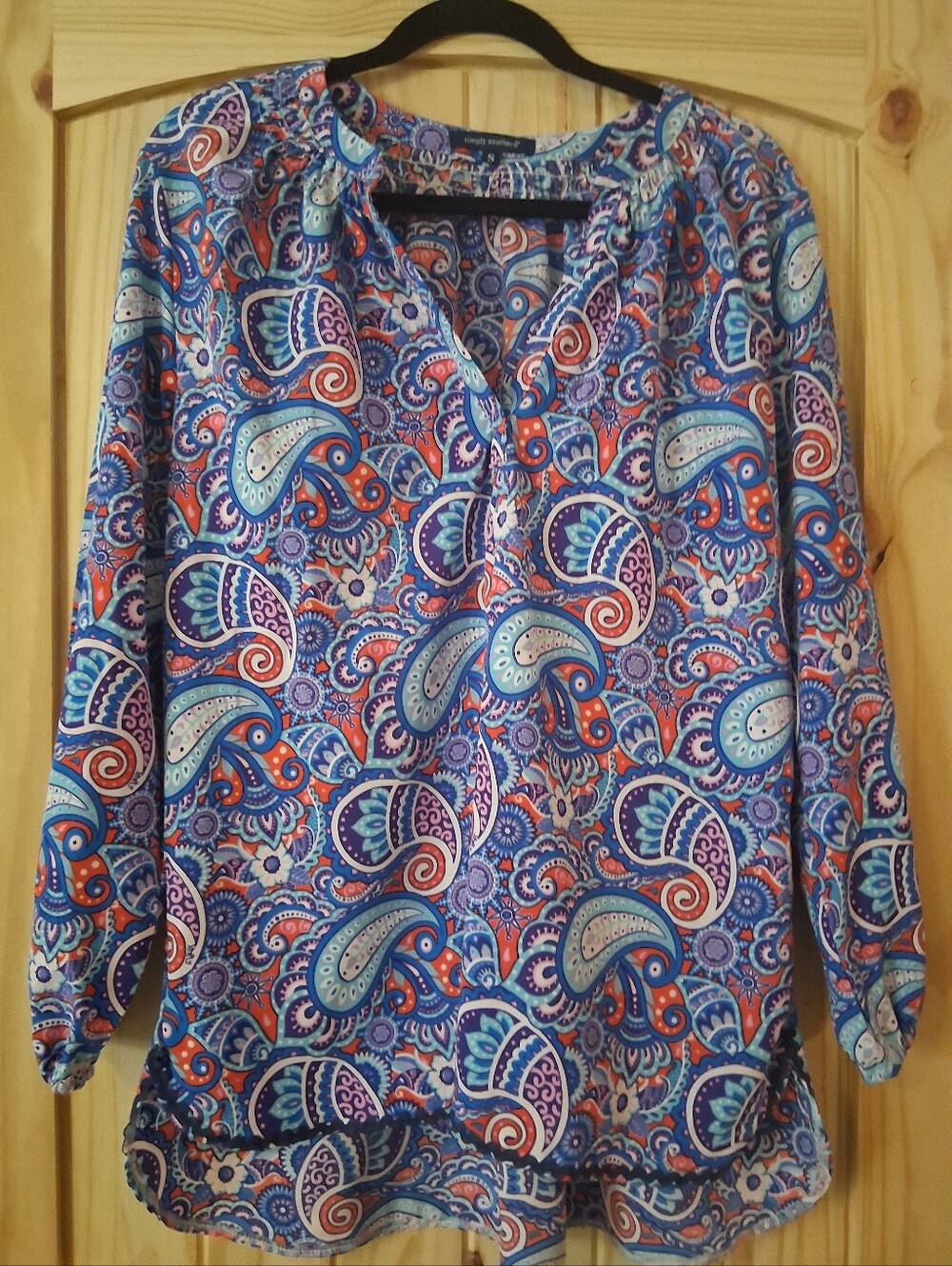 Simply Southern Paisley Blouse Sz S